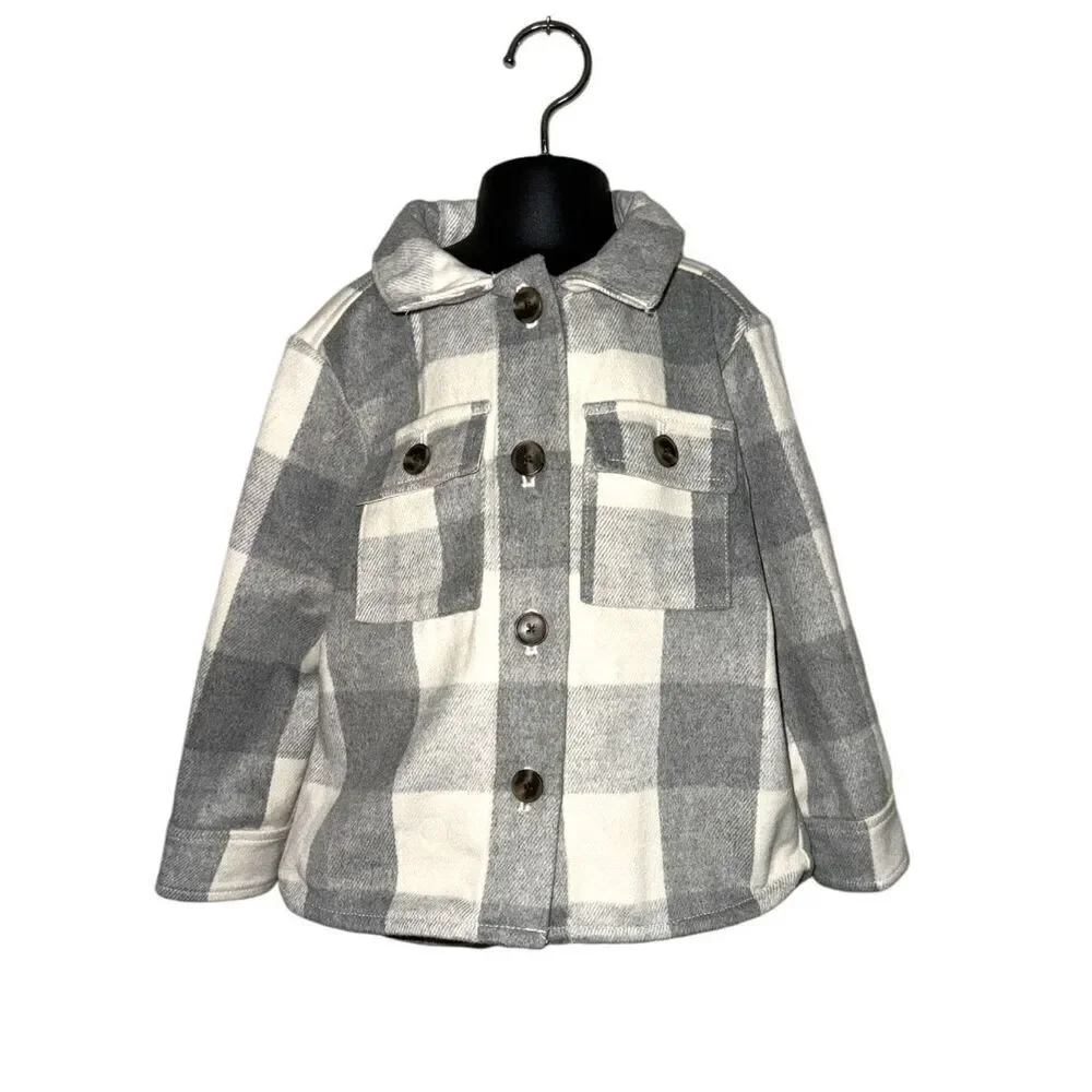 Old Navy Plaid Grey Shacket (Boys)